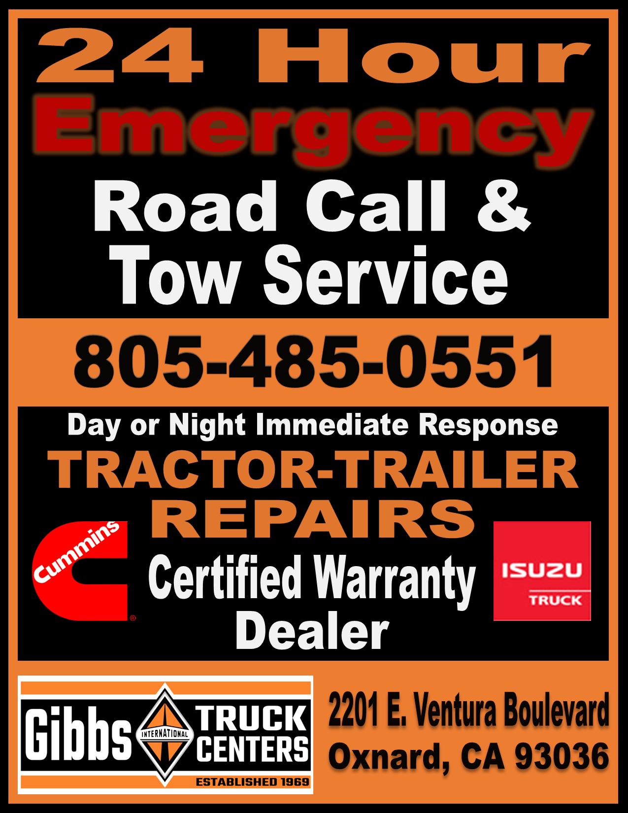 24 Hour Roadside Emergency Flyer